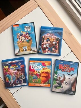 Misc. Kids Movies (BlueRay and DVD) - Toy Story, Rugrats, Mickey, Dr Seuss